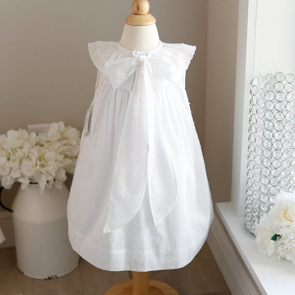 White Cotton Float Dress Bailey Boys Boutique Swiss Dot Eyelet Portrait NWT - Picture 6 of 6